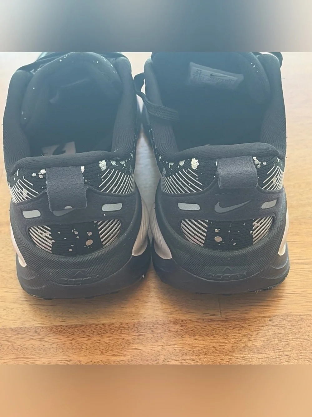 Nike Black Running Shoes with White Speckle Accents